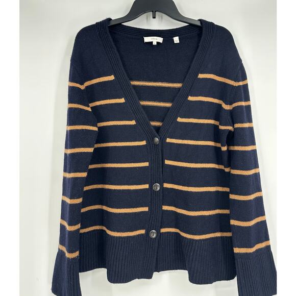 Vince Breton Stripe Wool & Cashmere-Blend Cardigan - Picture 8 of 11